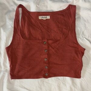 Madewell Rust Buttoned Crop Top